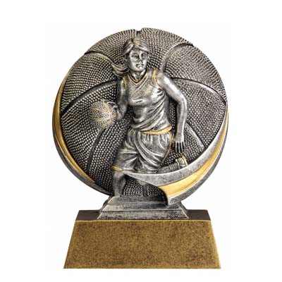 Mini Motion<BR> Female Basketball Trophy<BR> 5 Inches