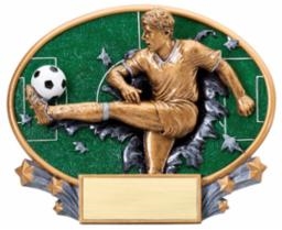 Male Soccer Explosion<BR>Plaque or Trophy<BR> 6 Inches