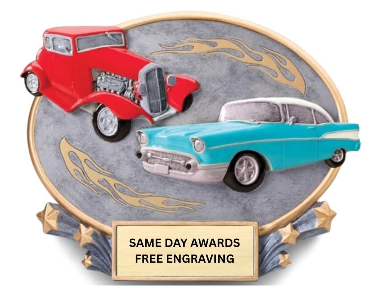 3-D Explosion Burst Thru Car Cruise Trophy | Custom Car Show Award