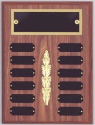 12 Plate<BR> Walnut Finish <BR> Perpetual Plaque<BR> 9x12 Inches
