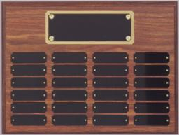 24 Plate<BR> Walnut Finish<BR> Perpetual Plaque<BR> 12x16 Inches
