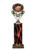 Round Flame Column Trophy<BR> Flame Cornhole or Custom Logo <BR> 10-12 Inches<BR> 10 Colors