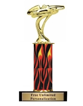 Flame Column<BR> Pinewood Derby 1 Trophy<BR> 10-12 Inches