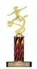 Single Flame Column Trophy <BR> Soccer Female Motion <BR> 10-12 Inches<BR> 9 Colors