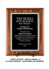 Walnut Finish Plaque<BR> Economy Corporate<BR> Black and Silver<BR> 6x8 to 9x12