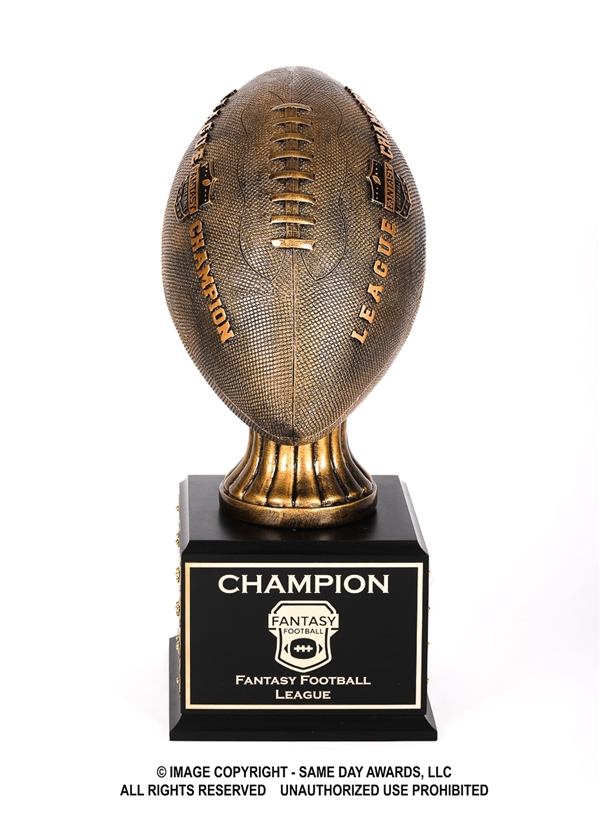 Single Year <BR>Hall of Fame <BR> Fantasy Football Trophy<BR> 16 Inches