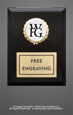 Ebony Plaque<BR> WFG<BR> 5x7 to 7x9 Inches