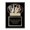 Ebony Matte Plaque<BR> Chess Award<BR> 9" x 12"