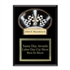 Ebony Matte Plaque<BR> Burst Checkered Flags Award<BR> 9" x 12"