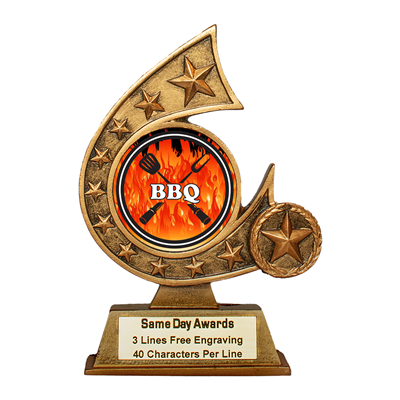 Comet BBQ Flame<BR> or Custom Logo Trophy<BR> 5.75 Inches