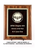 Walnut Finish Plaque<BR> Economy Corporate<BR> Red Mist and Gold<BR> 7x9 to 9x12