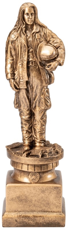 Gallery<BR> Gold Female FirefighterTrophy<BR> 13 Inches
