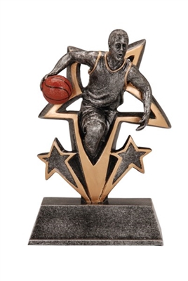 Sports Star <BR> Male Basketball Trophy<BR> 6 Inches