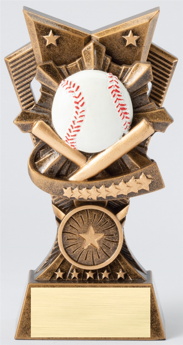 Baseball Ribbon Resin Trophies