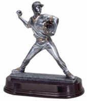 Male Baseball Pitcher<BR> Throwin' Heat Trophy<BR> 8 Inches