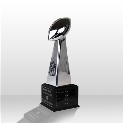 Multi-Year <BR> Chrome Silver Resin<BR> Big Vince Tower<BR> Fantasy Football Trophy<BR> 23 Inches