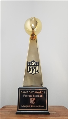 Up to 16 Year <BR> Gold Plated Resin<BR> Big Vince Tower<BR> Fantasy Football Trophy<BR> 23 Inches