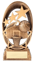 Radiant Star<BR> Basketball Trophy<BR>  6.5 Inches
