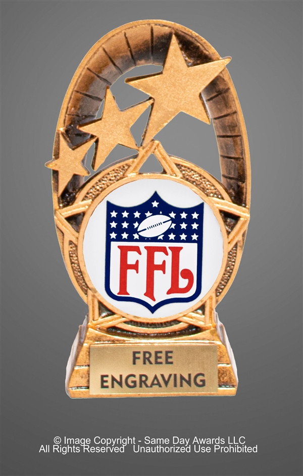 Radiant<BR> FANTASY FOOTBALL TROPHY<BR> 5.5 to 7 Inches