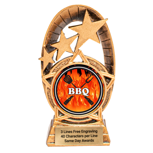 Radiant<BR> BBQ Flame <BR> Or Custom Logo<BR>TROPHY<BR> 7 Inches