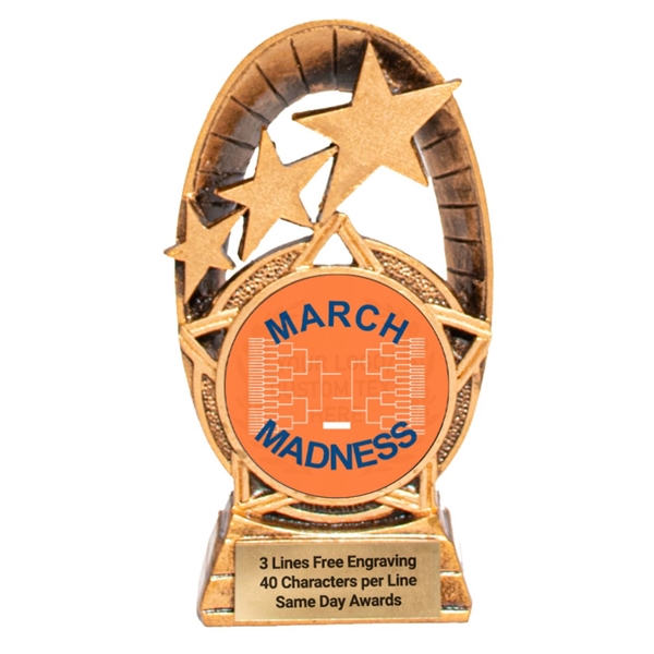 Radiant<BR> March Madness Basketball TROPHY<BR> 7 Inches