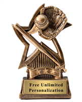 Star Baseball Trophy<BR> 6 Inches