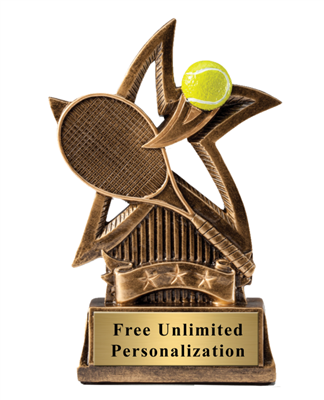 Star Tennis Trophy<BR> 6 Inches