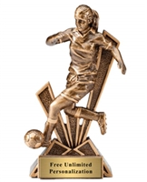 Checkmate<BR> Female Soccer Trophy<BR> 6.5 Inches