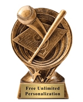 Saturn Action Baseball Trophy<BR> 6 Inches