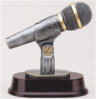 Pewter and Rosewood Microphone Trophy