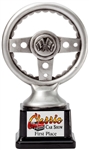 Silver Steering Wheel<BR> Premium Trophy<BR> 6 Inches