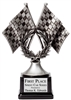 Premium Silver<BR> Cross Checkered Flag Trophy<BR> 10.25 Inches