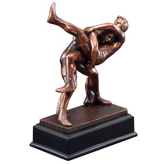 Bronze Gallery<BR> Wrestling Trophy<BR> 11 Inches