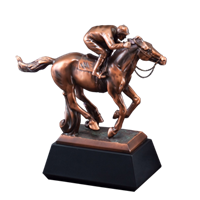 Bronze Gallery<BR> Horse Racing II Trophy<BR> 10 Inches