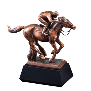 Bronze Gallery<BR> Horse Racing II Trophy<BR> 10 Inches