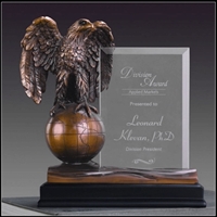 "THE BURTON"<BR> Eagle Trophy w/ Glass<BR> 10 Inches