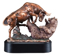 Bronze Gallery<BR> Bull & Bear II Trophy<BR> 11 Inches