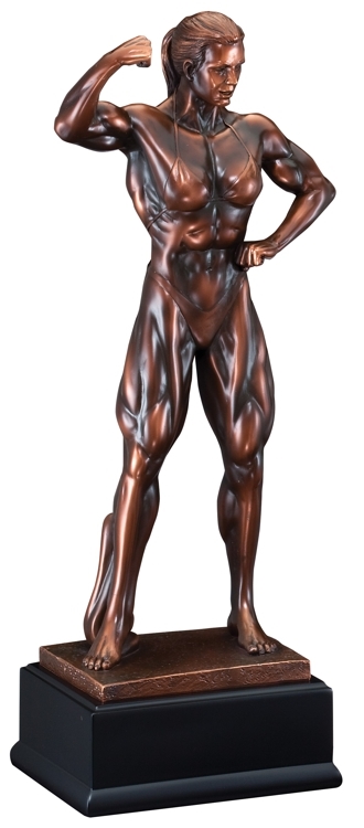 Bronze Gallery<BR> Female Bodybuilder Trophy<BR> 11 to 19 Inches