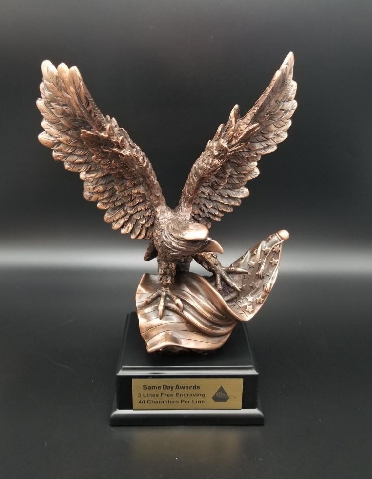 Same Day Awards Majestic Bronze Premium Eagle Trophy (14インチ) -Personalize/ Customize w/Engraving
