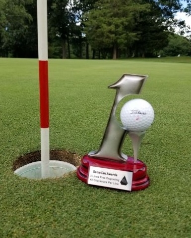Premium Pewter Finish<BR> Hole In One Trophy<BR> 5.5 Inches