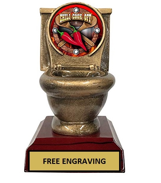 Toilet Bowl Trophy<BR>Or Custom Logo<BR> Chili Cook Off