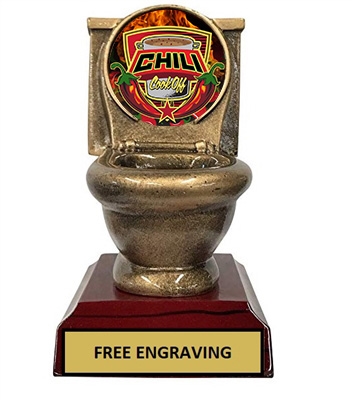 Toilet Bowl Trophy<BR>Or Custom Logo<BR> #2 Chili Cook Off