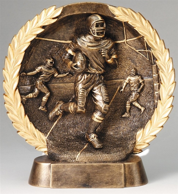 Resin High Relief<BR> Football Trophy<BR> 7.5 Inches