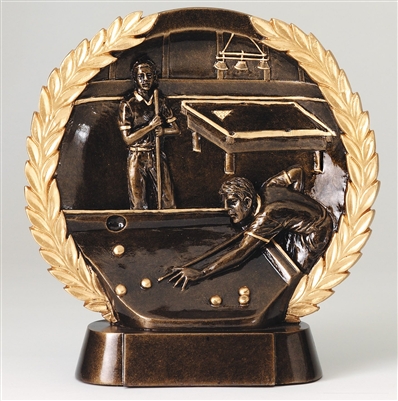 Resin High Relief<BR> Billiards Trophy<BR> 7.5 Inches