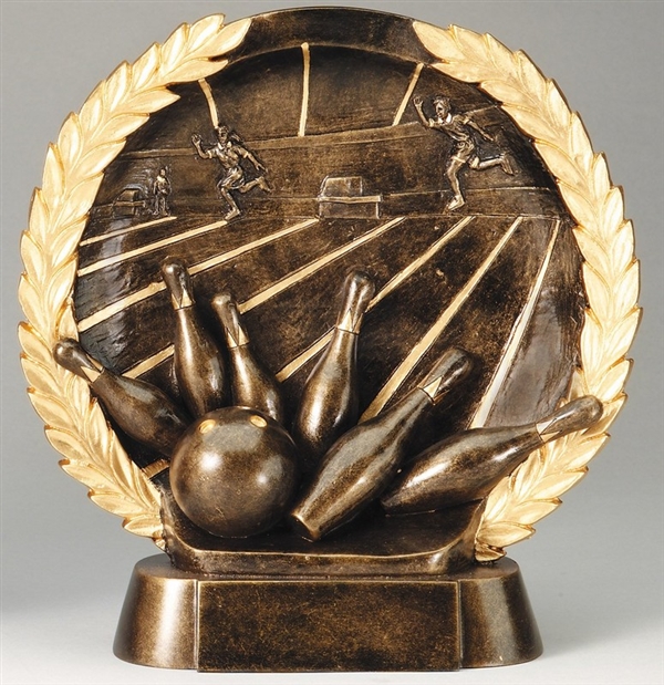 Resin High Relief<BR> Bowling Trophy<BR> 7.5 Inches