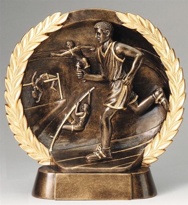 Resin High Relief<BR> Male Track Trophy<BR> 7.5 Inches