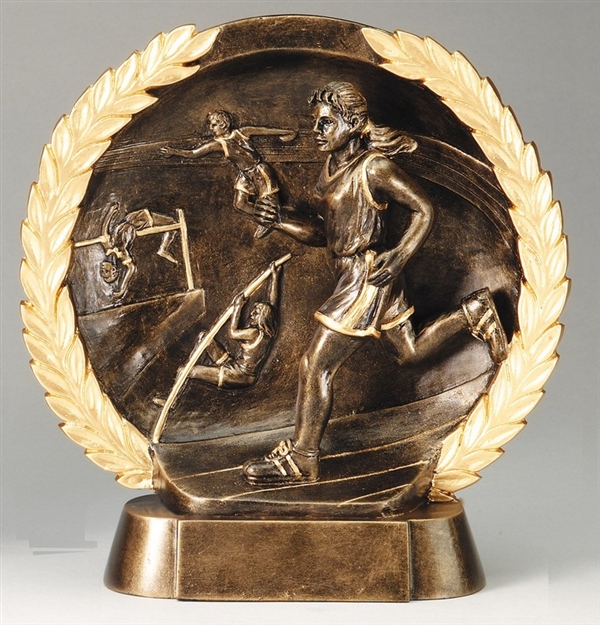 Resin High Relief<BR> Female Track Trophy<BR> 7.5 Inches