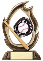 Flame<BR> Baseball Trophy<BR> 7.25 Inches