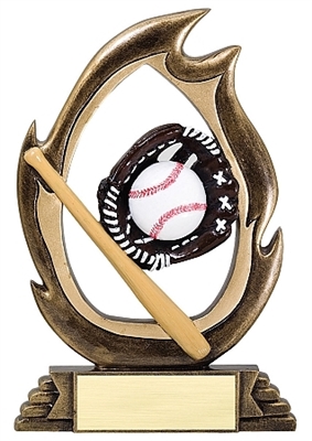 Flame<BR> Baseball Trophy<BR> 7.25 Inches