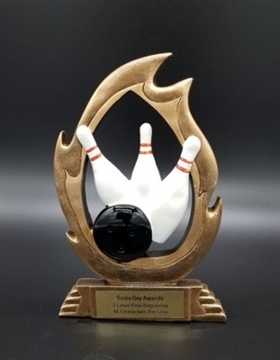 Flame<BR> Bowling Trophy<BR> 7.25 Inches
